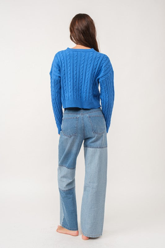 Fight For The Blue and White Sweater Clothing Papermoon   