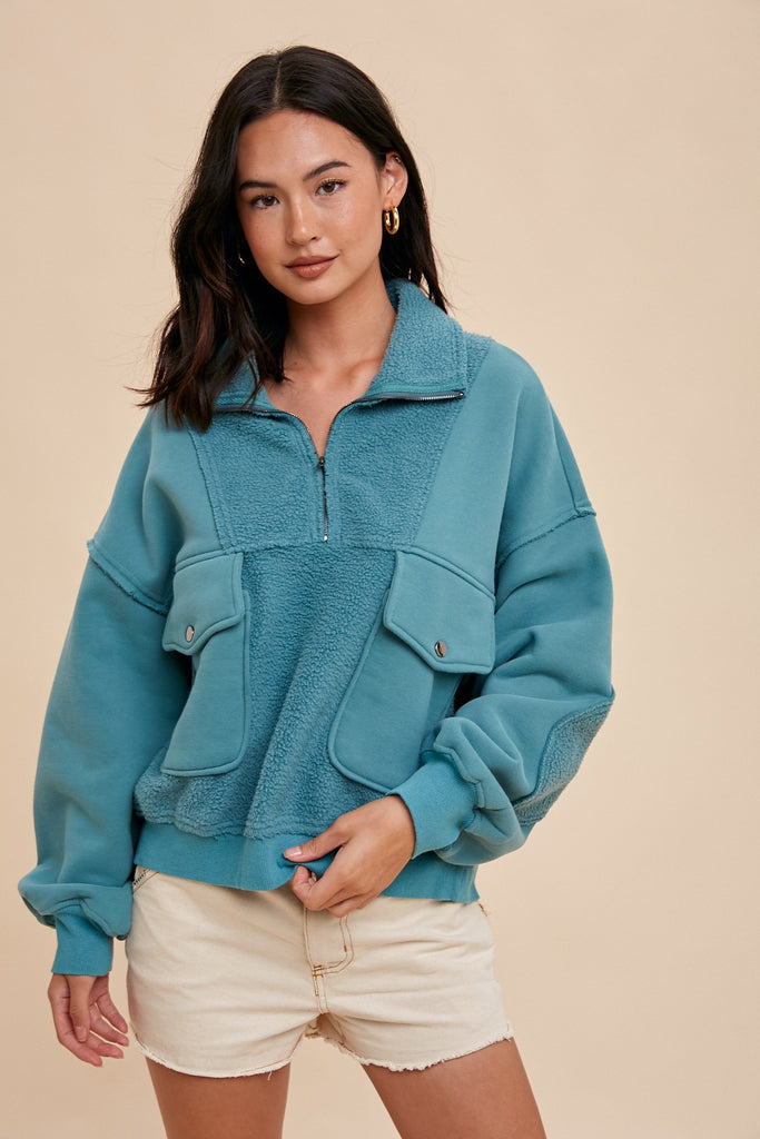 Ideal Day Half Zip Pullover Clothing In loom   