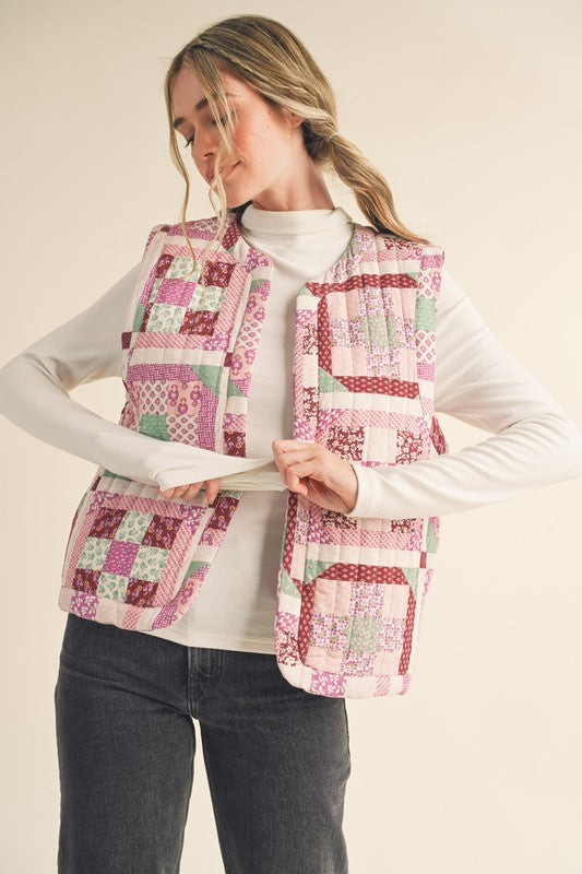 Patchwork Puff Vest Clothing &merci   