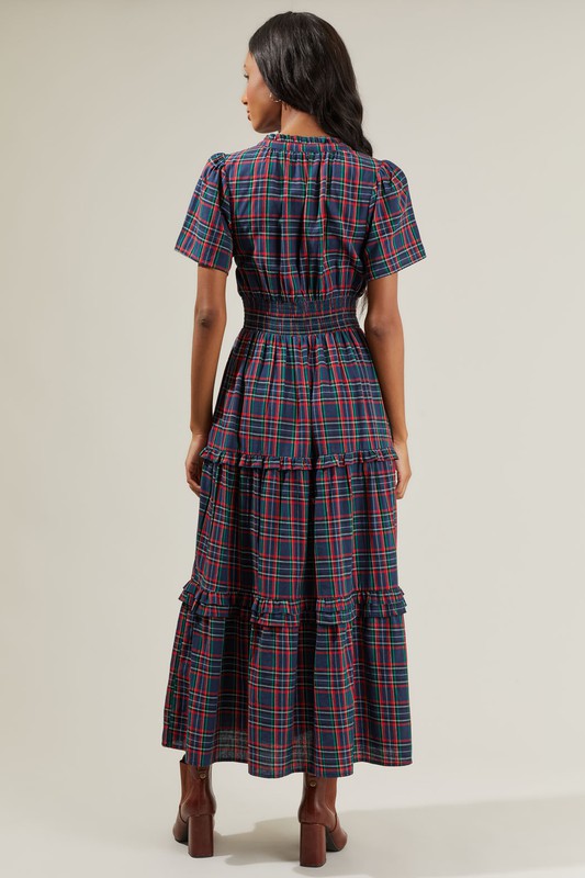 The Classic Christmas Plaid Dress Clothing SugarLips   