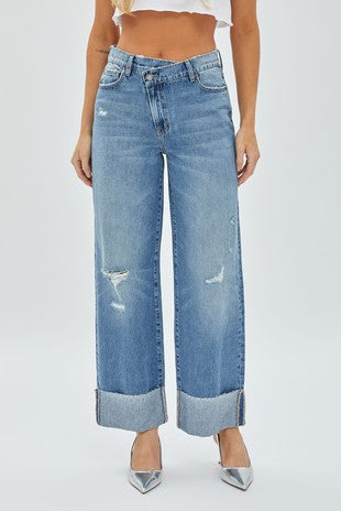 High Waist Dad Crossover Jean Clothing Peacocks & Pearls Lexington   