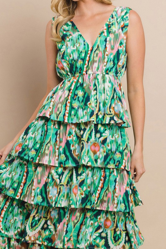 On The Other Side Tiered Midi Dress Peacocks & Pearls Lexington On The Other Side Tiered Midi Dress Peacocks & Pearls Lexington