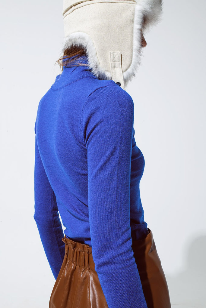 Basic Blue Bodycon Sweater Clothing Peacocks & Pearls Lexington   