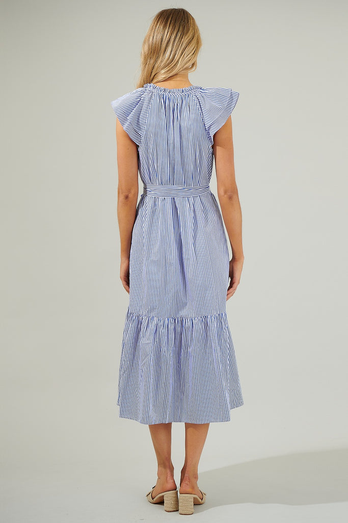 Dynamite Stripped Button Midi Dress Clothing Peacocks & Pearls Lexington   