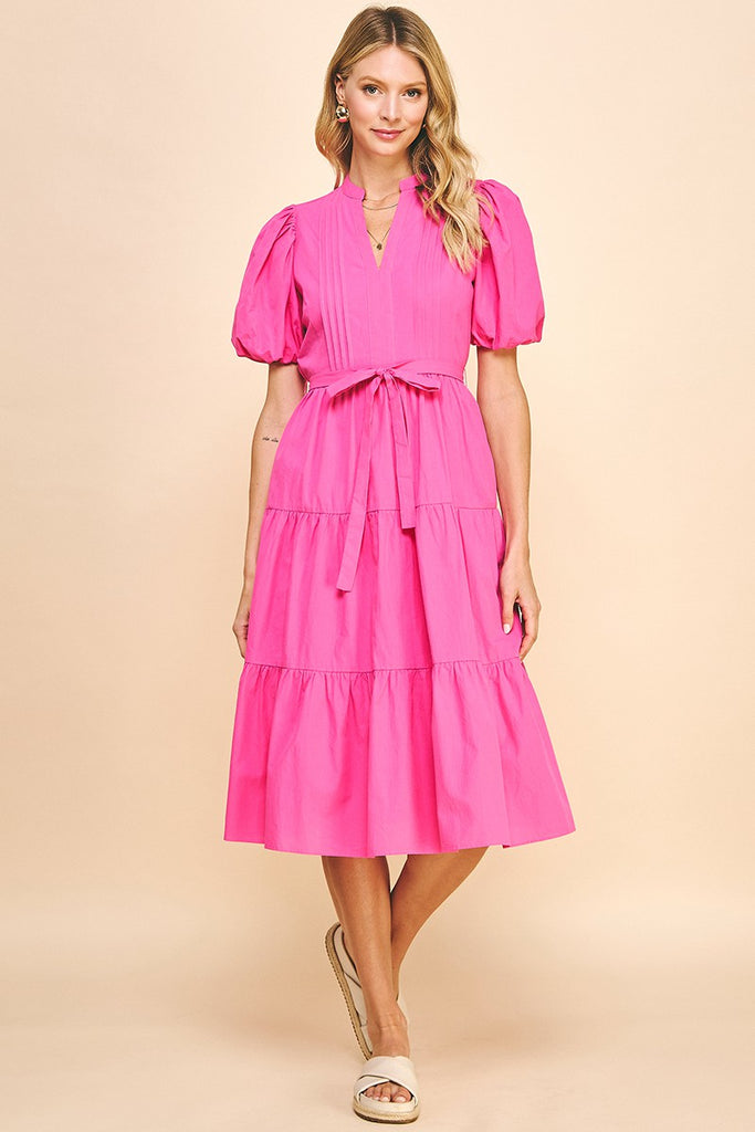 Sweet Spring Midi Dress Clothing Pinch Pink S 