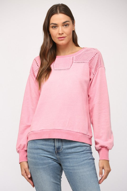 Perfect Pink Pintuck Sweatshirt Clothing Fate   