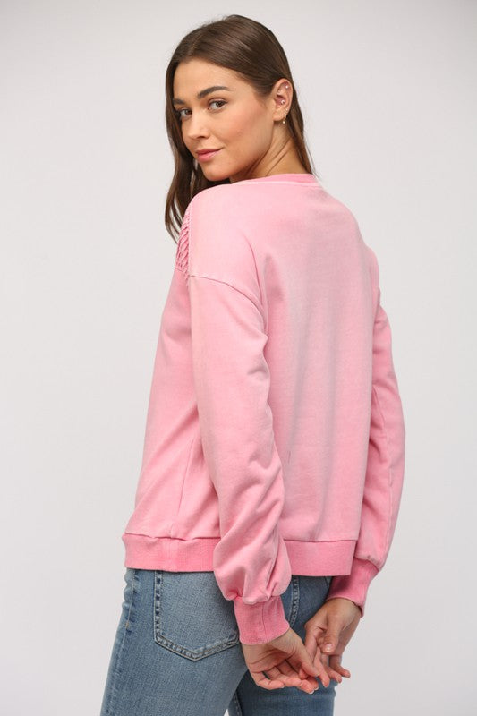 Perfect Pink Pintuck Sweatshirt Clothing Fate   