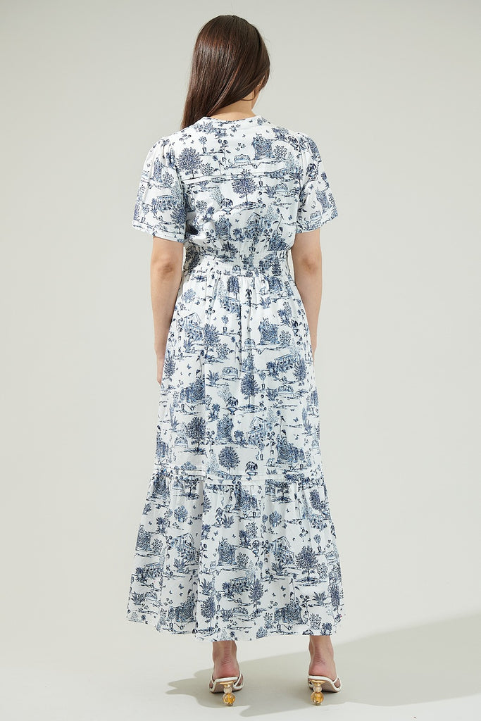 Renzo Toile Poplin Maxi Dress Clothing Peacocks & Pearls Lexington   