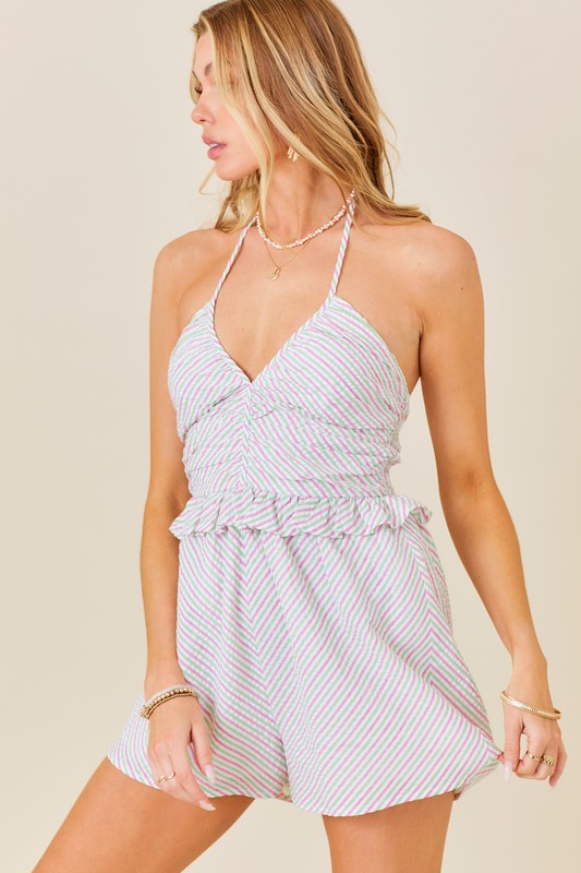 Sunset Stripes Romper Clothing Day + Moon   