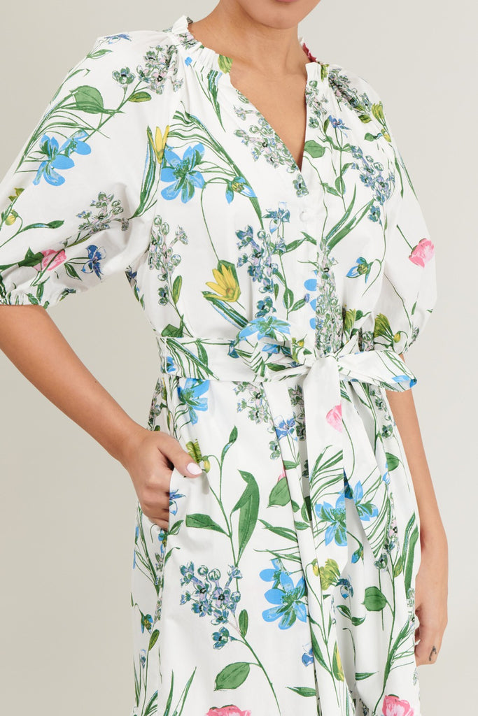 Clove Garden Floral Wynette Tiered Midi Dress Clothing Peacocks & Pearls Lexington   