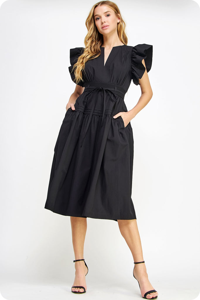 Loved By You Midi Dress Clothing Peacocks & Pearls Lexington Black S 