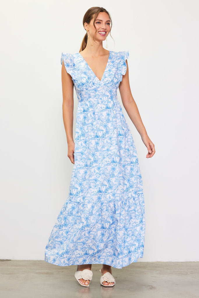 Best Day Maxi Dress Clothing Peacocks & Pearls Lexington Blue XS 