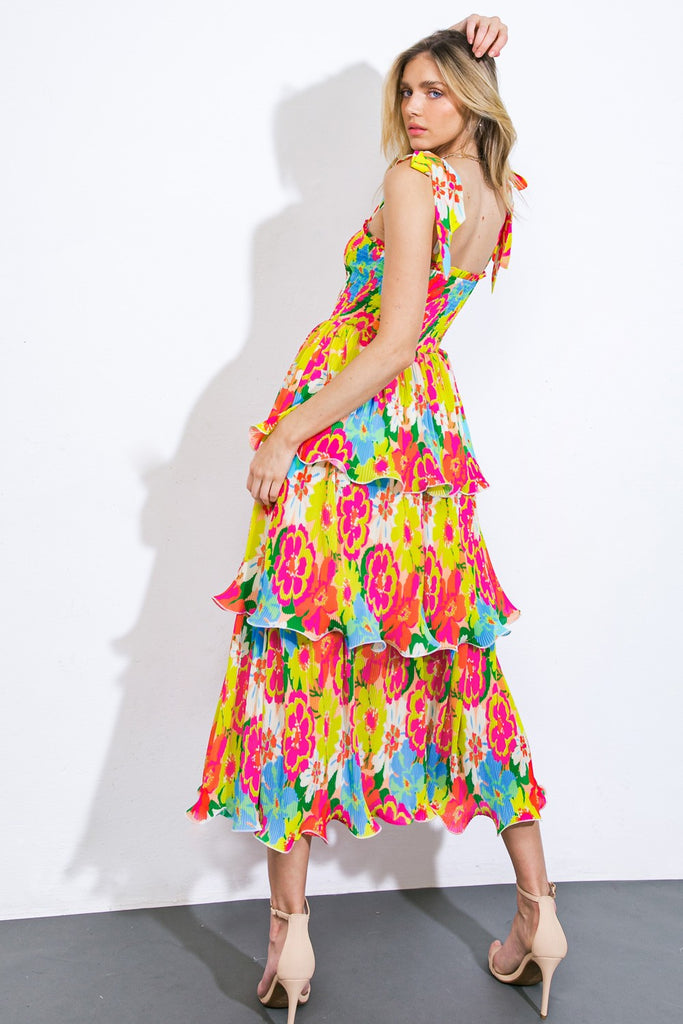 Luau Lagoon Ruffled Midi Dress Clothing Peacocks & Pearls Lexington   