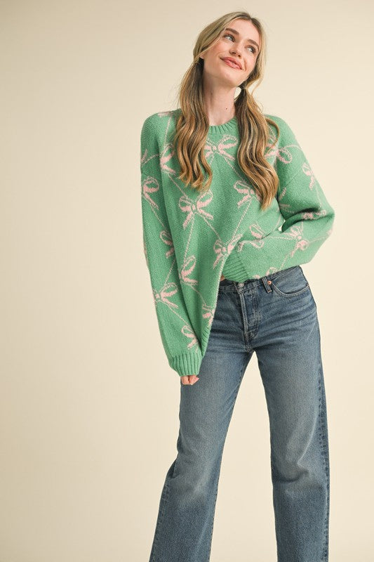 Bow Tied Sweater Clothing Peacocks & Pearls Lexington Green S 
