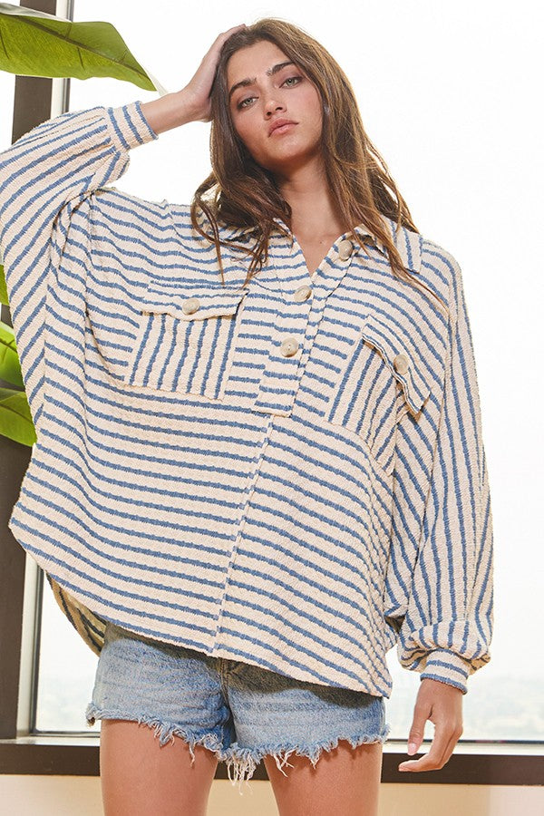 Sprinkle Of Love Stripe Top Clothing Bucketlist Blue S 