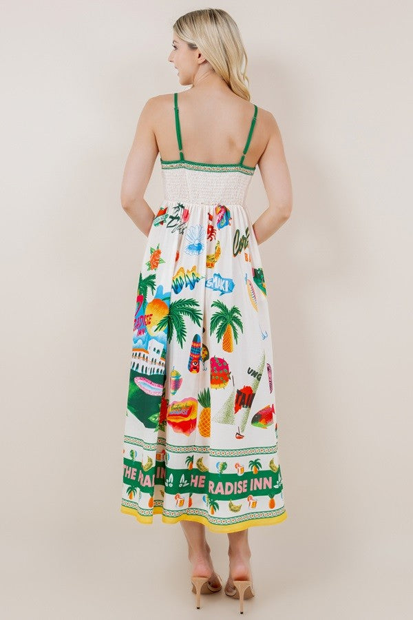 Cabana Girl Midi Resort Dress Clothing Peacocks & Pearls Lexington   