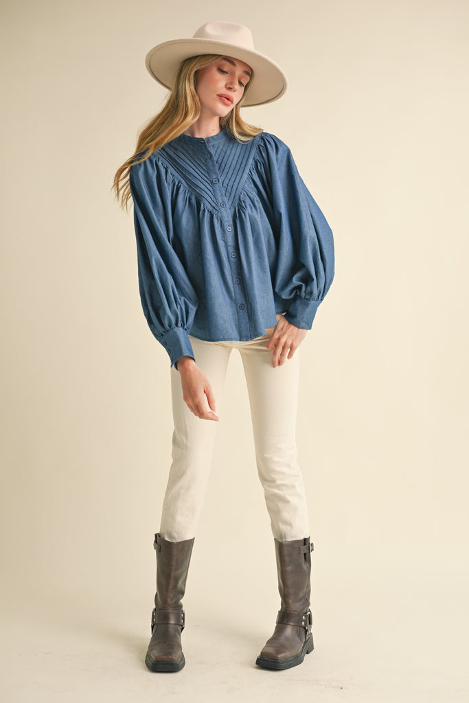 Crisp Comfort Long Sleeve Top Clothing Peacocks & Pearls Lexington   