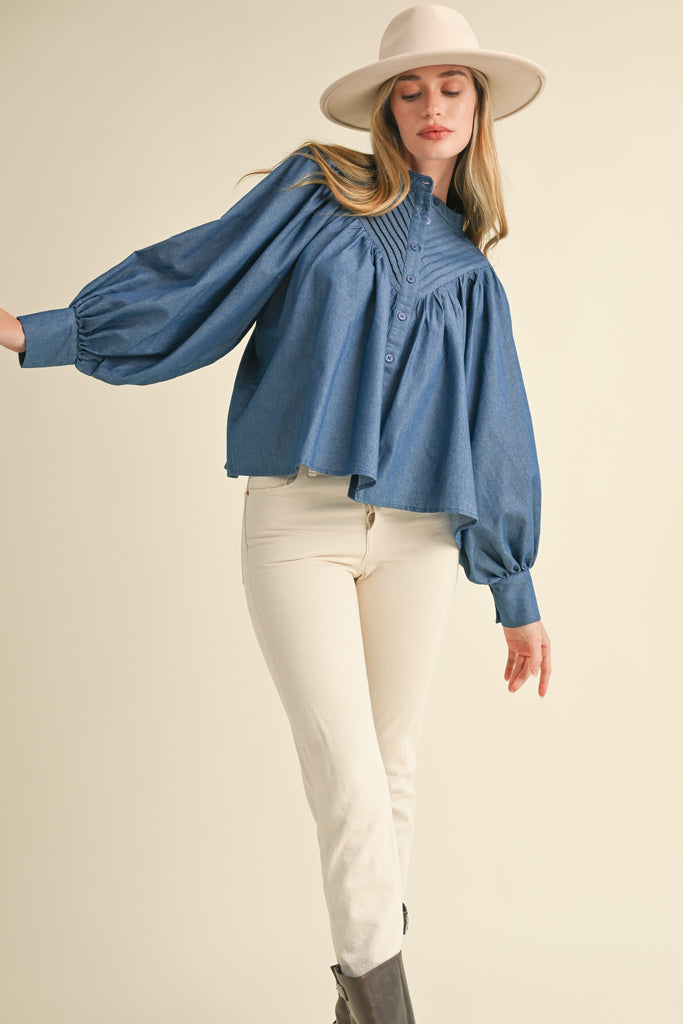 Crisp Comfort Long Sleeve Top Clothing Peacocks & Pearls Lexington   