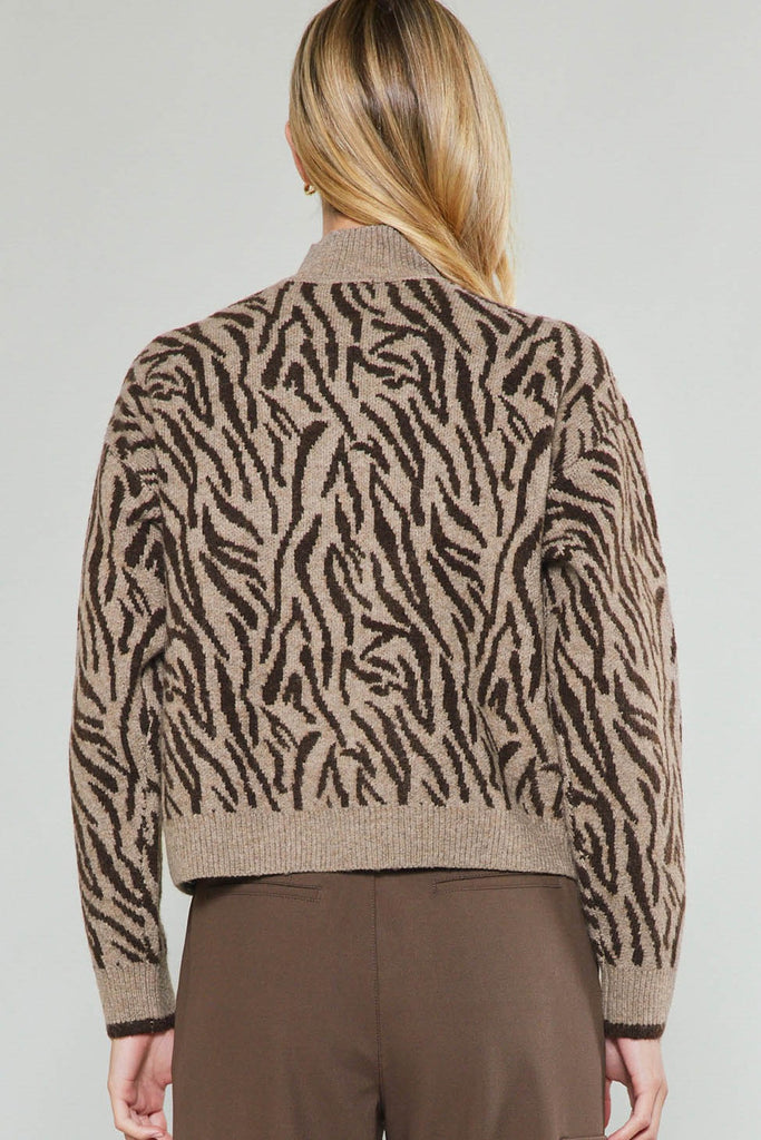 Won't Change Zebra Brown Sweater Clothing Peacocks & Pearls Lexington   