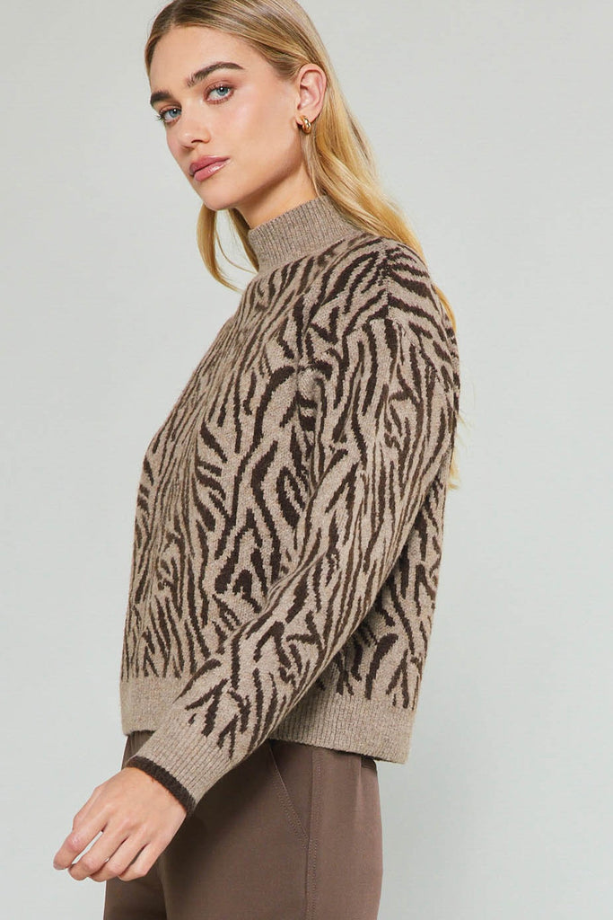 Won't Change Zebra Brown Sweater Clothing Peacocks & Pearls Lexington   