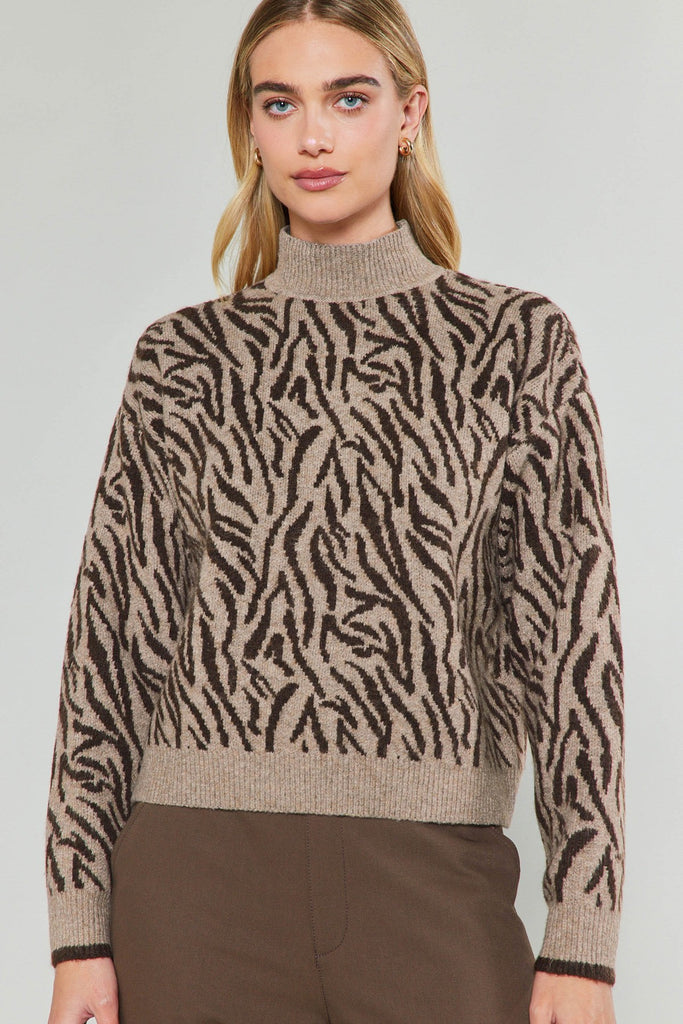 Won't Change Zebra Brown Sweater Clothing Peacocks & Pearls Lexington   
