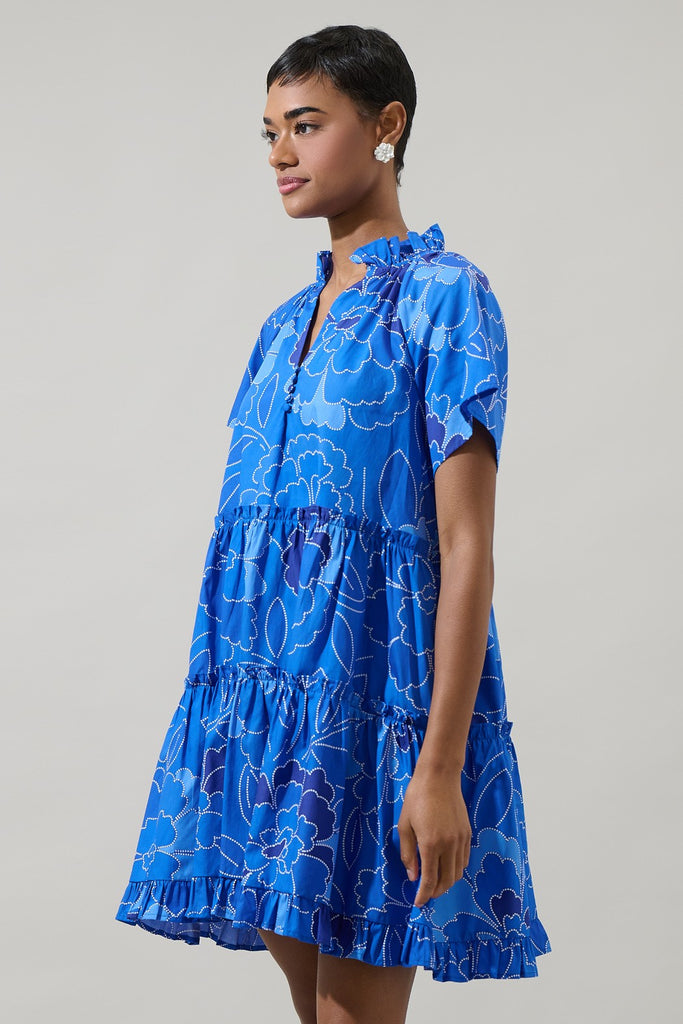 Maris Floral Short Dress Clothing Peacocks & Pearls Lexington