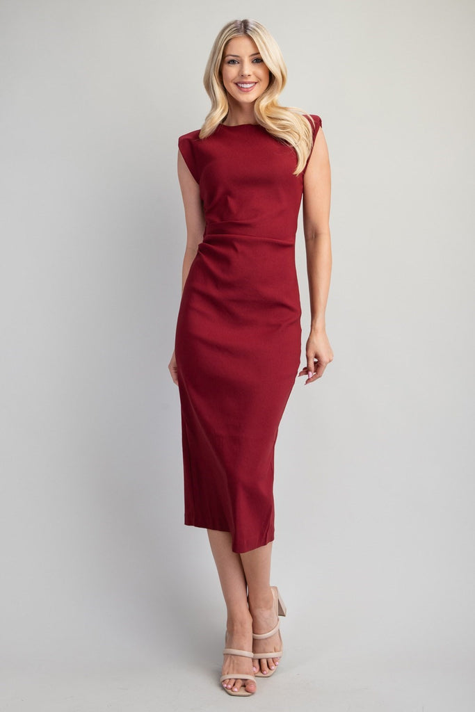 Simply Solid Midi Dress Clothing Peacocks & Pearls Lexington Red S 