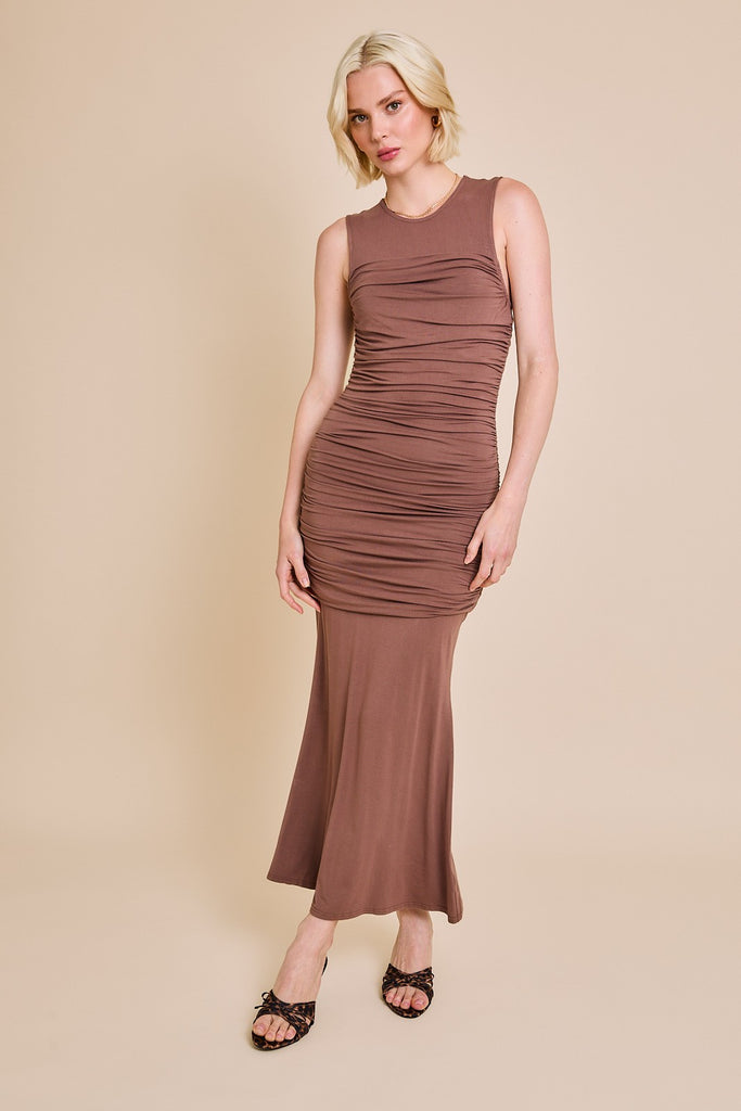 Mocha Delight Midi Dress Clothing Peacocks & Pearls Lexington   