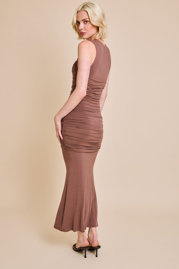 Mocha Delight Midi Dress Clothing Peacocks & Pearls Lexington   