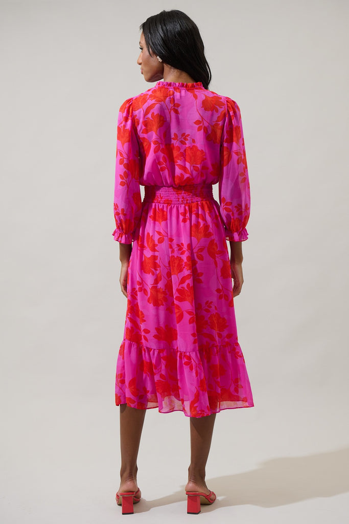 Kensie Floral Midi Dress Clothing Peacocks & Pearls Lexington