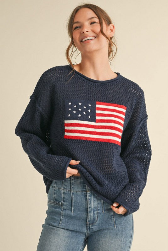 Flag Day Sweater Clothing Peacocks & Pearls Lexington