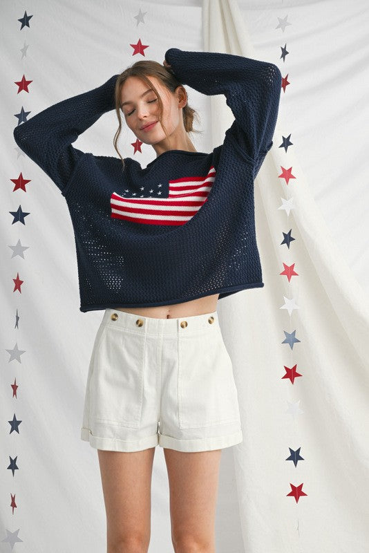 Flag Day Sweater Clothing Peacocks & Pearls Lexington