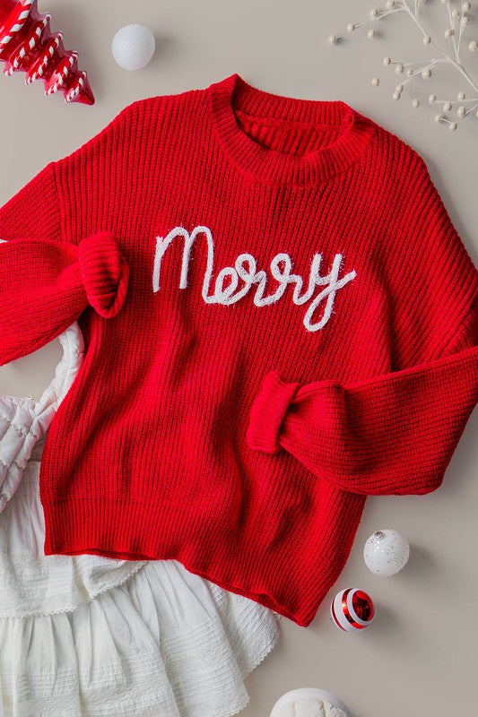 Merry Moments Knit Sweater Clothing Peacocks & Pearls Lexington