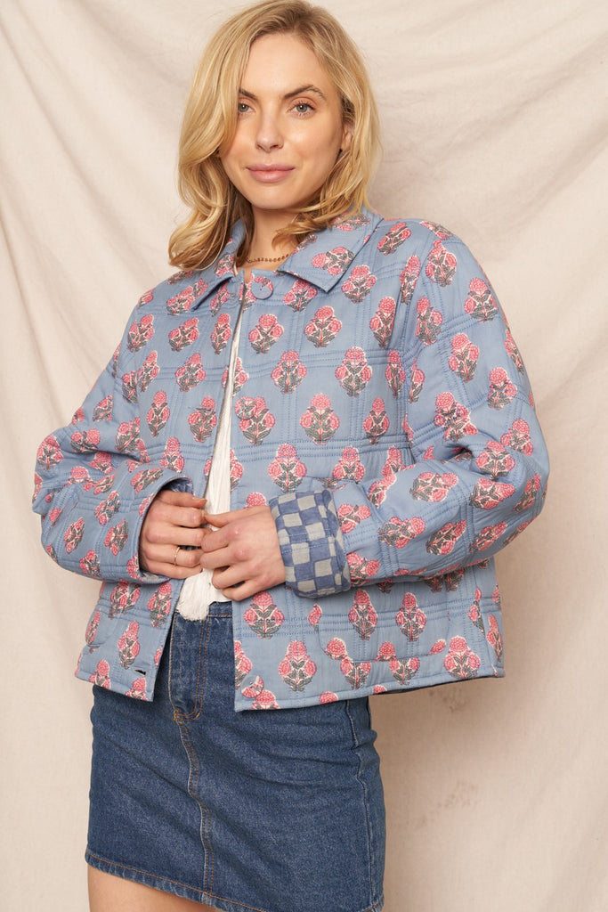 Floral Flip Reversible Jacket Clothing Peacocks & Pearls Lexington   