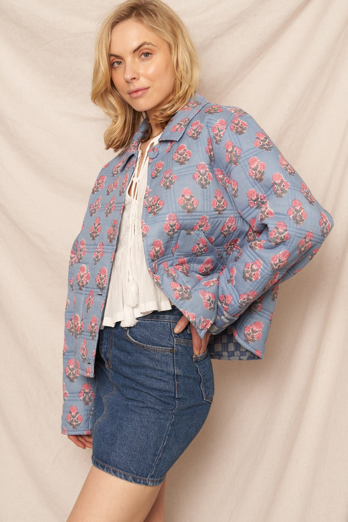 Floral Flip Reversible Jacket Clothing Peacocks & Pearls Lexington   