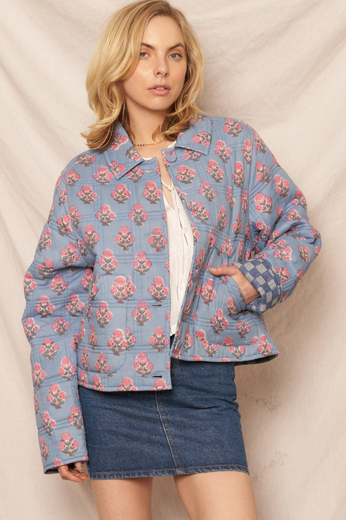 Floral Flip Reversible Jacket Clothing Peacocks & Pearls Lexington   