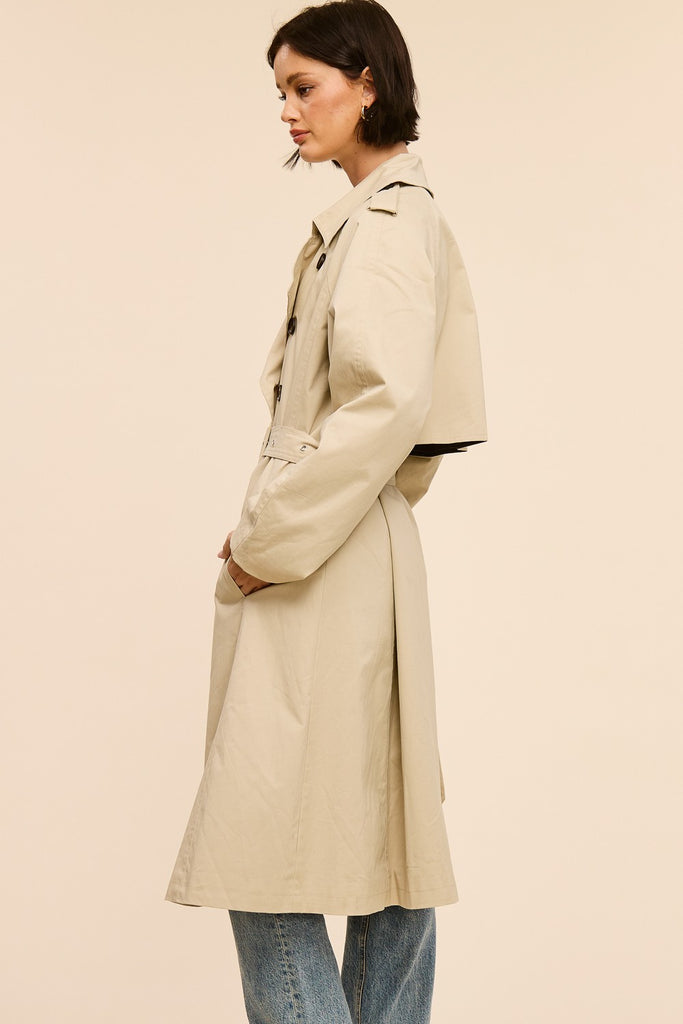 Sandstone Elegance Trench Coat Clothing Peacocks & Pearls Lexington