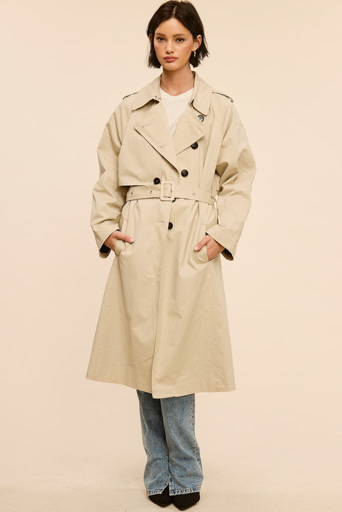 Sandstone Elegance Trench Coat Clothing Peacocks & Pearls Lexington