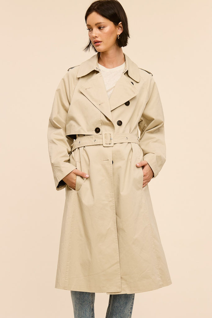 Sandstone Elegance Trench Coat Clothing Peacocks & Pearls Lexington