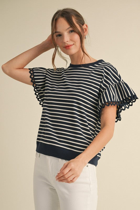 The Paris Stripe Shirt Clothing Peacocks & Pearls Lexington Navy/Ivory S