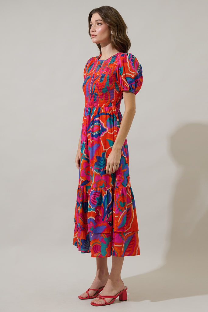 Kahlia Tropics Midi Dress Clothing Peacocks & Pearls Lexington