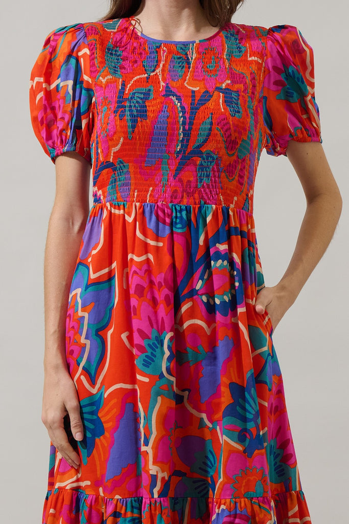 Kahlia Tropics Midi Dress Clothing Peacocks & Pearls Lexington