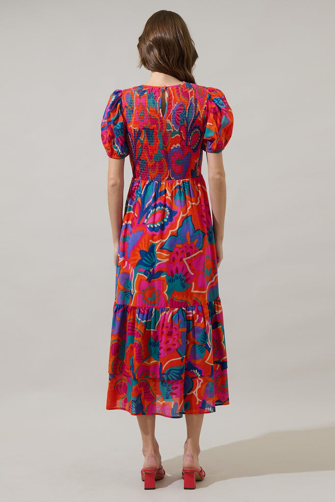 Kahlia Tropics Midi Dress Clothing Peacocks & Pearls Lexington