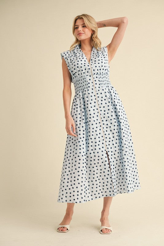 Dottie Zip Midi Dress Clothing Peacocks & Pearls Lexington