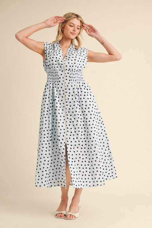 Dottie Zip Midi Dress Clothing Peacocks & Pearls Lexington