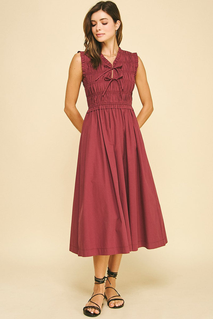 Sweet Merlot Midi Dress Clothing Peacocks & Pearls Lexington