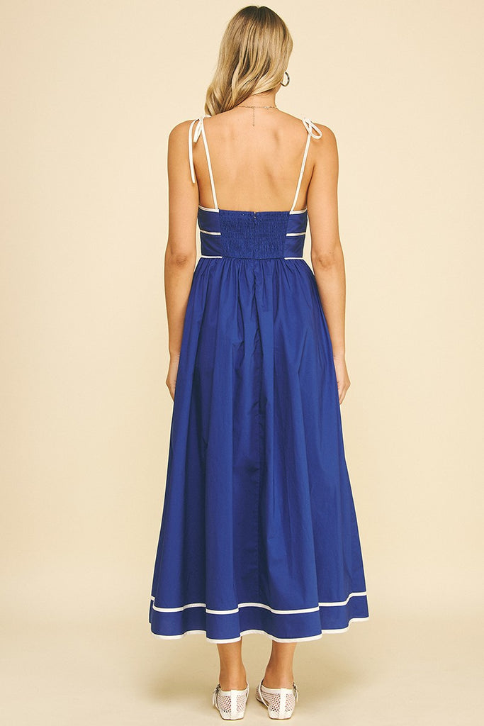 Echos Of Blue Maxi Dress Clothing Peacocks & Pearls Lexington