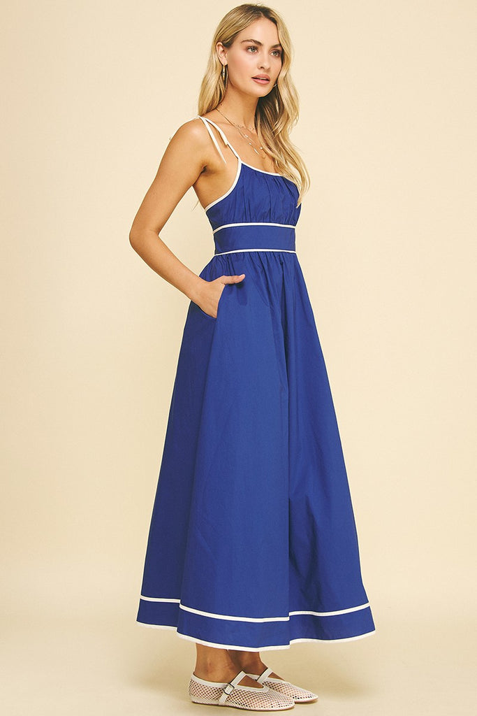 Echos Of Blue Maxi Dress Clothing Peacocks & Pearls Lexington