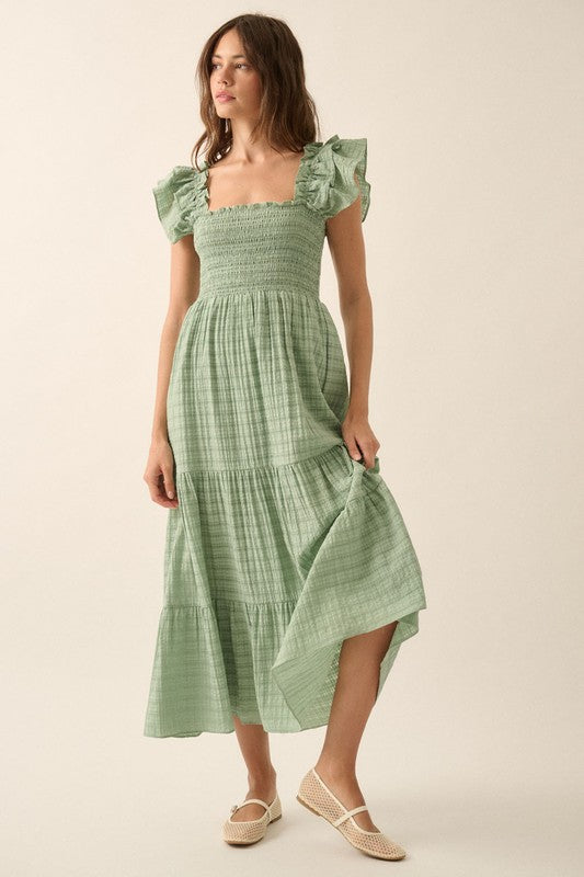 Lush Foliage Maxi Dress Clothing Peacocks & Pearls Lexington