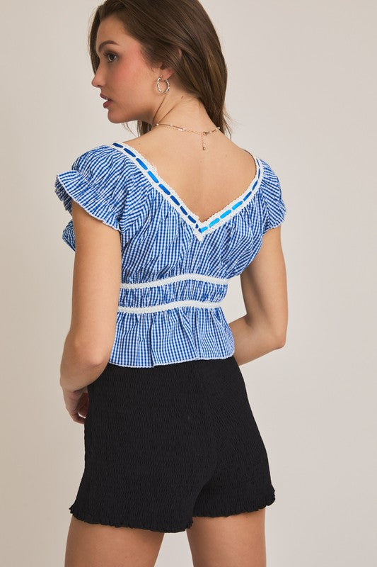 Royal Gingham Glow Top Clothing Peacocks & Pearls Lexington